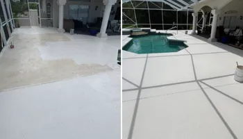 Pool deck painting for CNJ Handyman Service in Stuart, FL