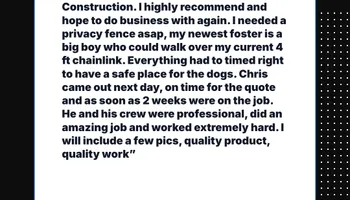 Fence Installation & Repairs for Risner Construction in De Motte, IN