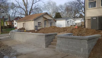 Retaining Wall Construction for VQ Land & Stone in St. Louis, MO