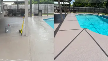 Pool deck painting for CNJ Handyman Service in Stuart, FL