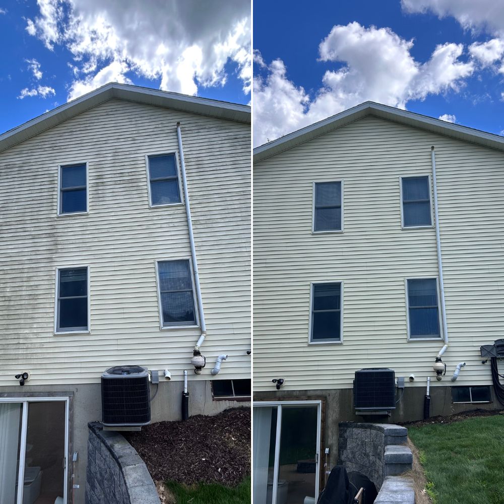 Before and after exterior cleaning in Greater Lansing
