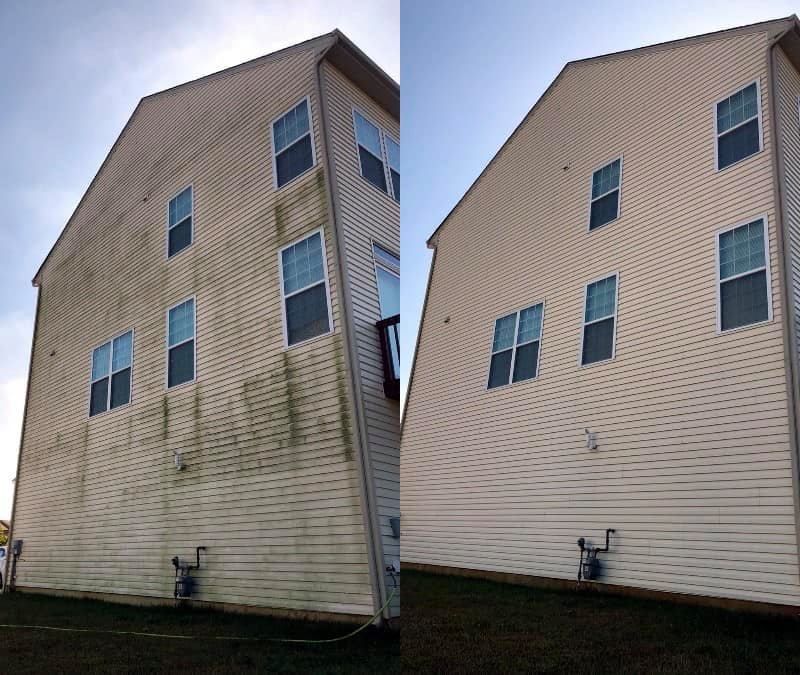 House washing before and after in Greater Lansing, MI
