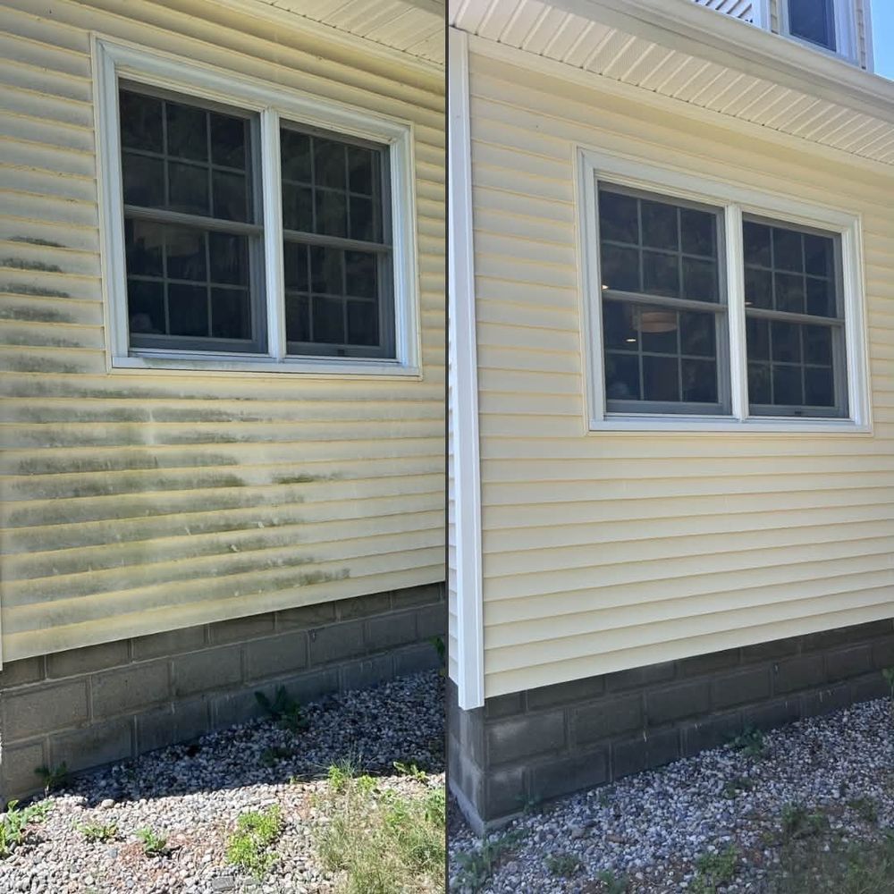 House washing before and after in Greater Lansing, MI