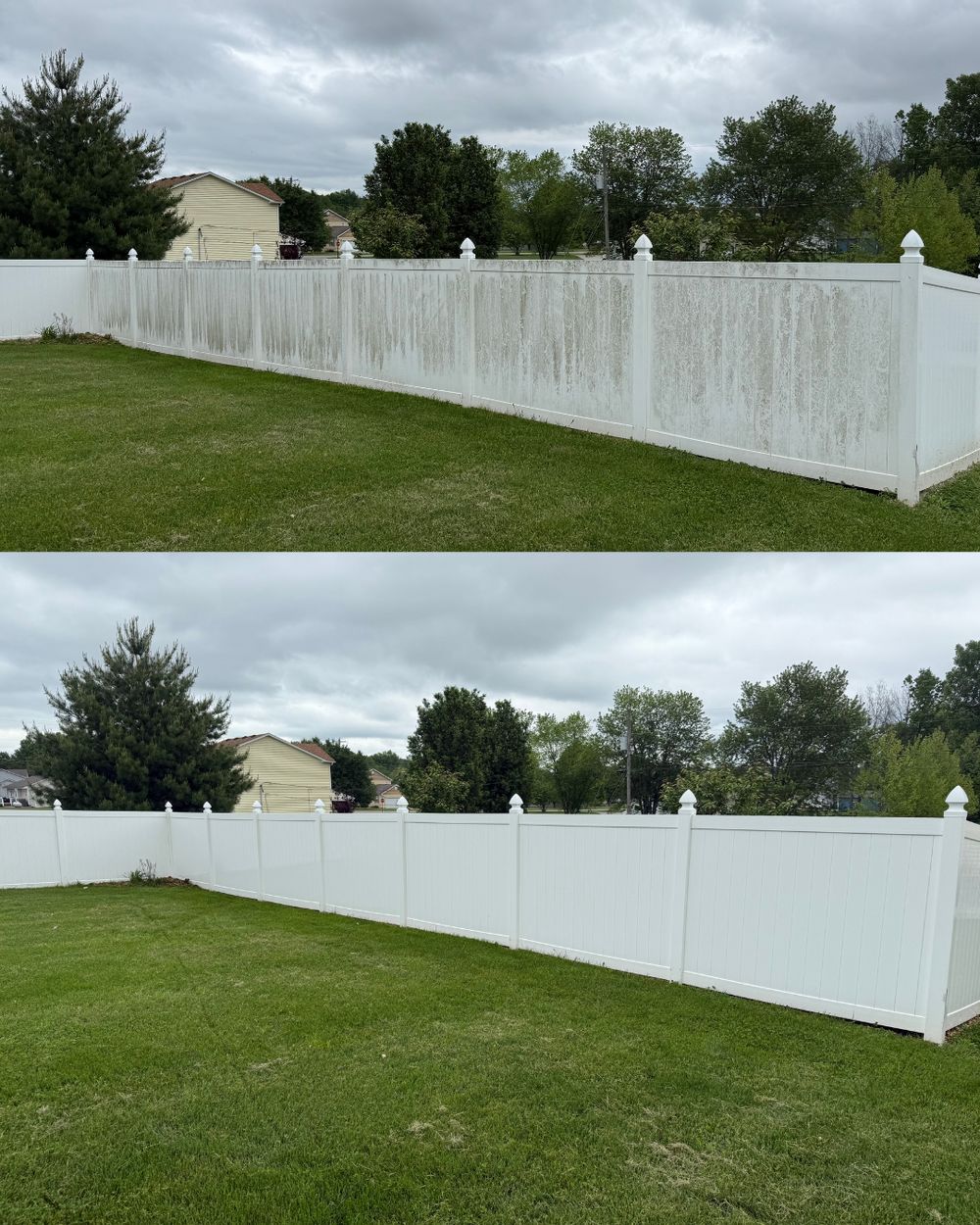 Before and after exterior cleaning in Greater Lansing