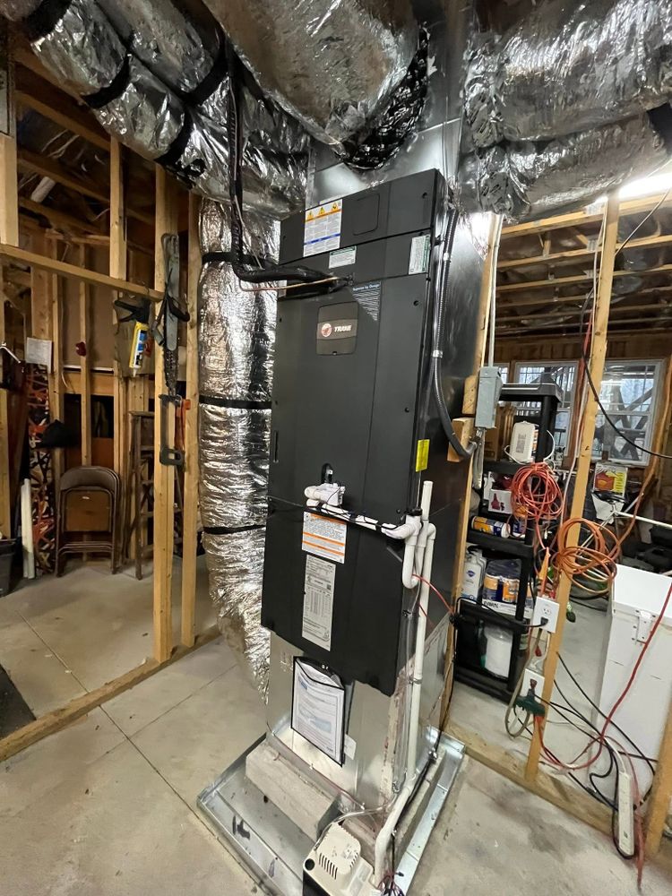 Indoor HVAC air handler installed by Carolina Temp Techs