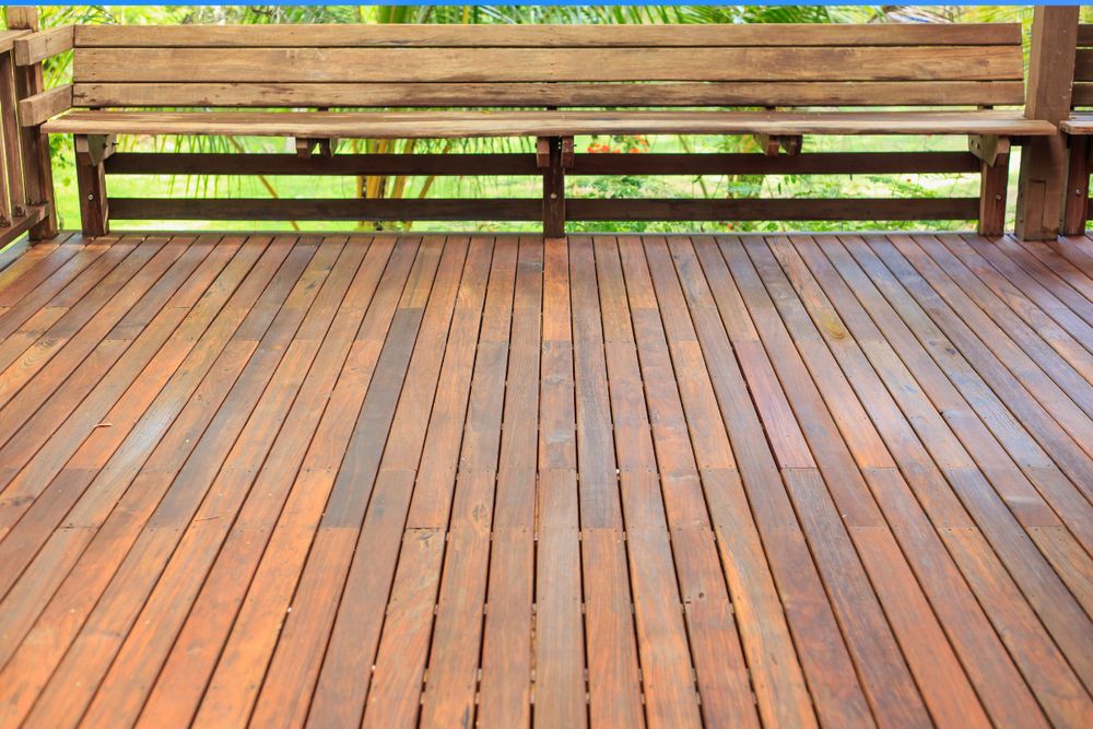 Newly built wood deck attached to an East Texas home