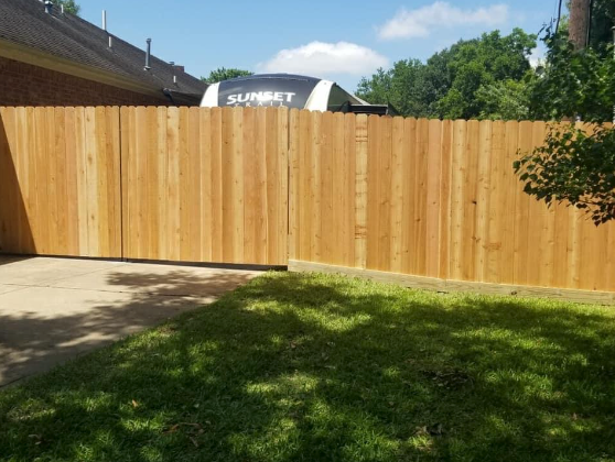 Privacy 3 Rail Fence provides secure, durable fencing that offers a high level of privacy for your home. It is designed to keep out unwanted visitors and enhance the security of your property. for Pride Of Texas Fence Company in Brookshire, TX