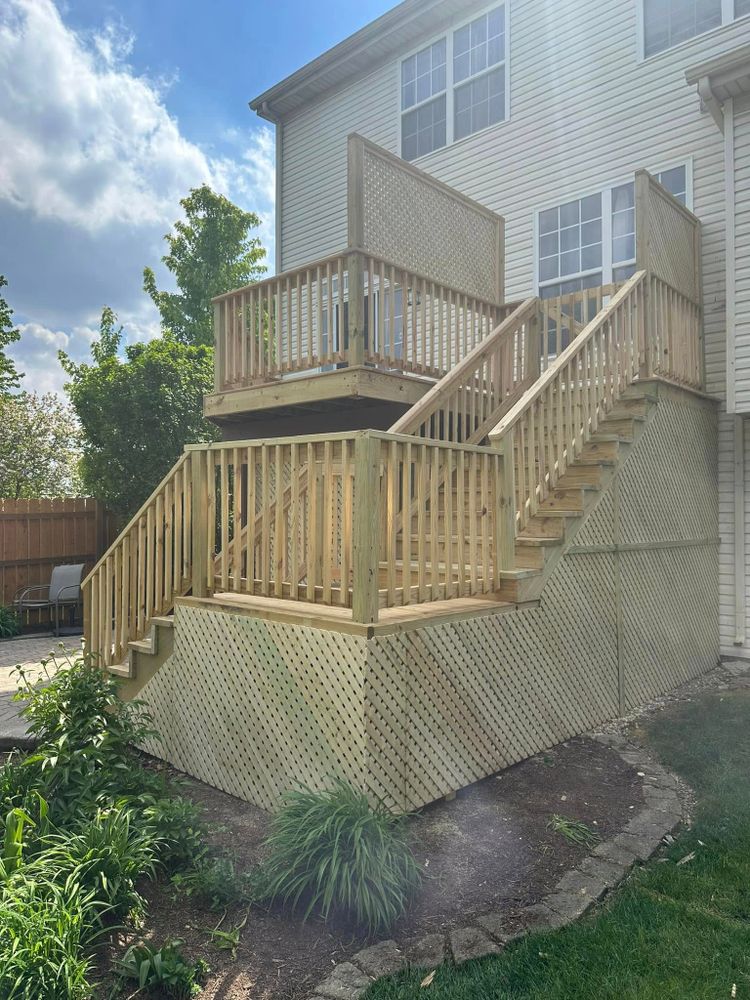 Treated Green/Brown Decks for R&R Home Services (RR Affordable Deck Builders) in Schaumburg, IL
