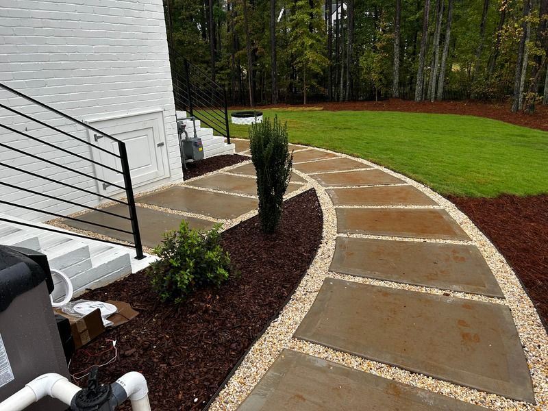 Our Landscape Design service transforms your ideas into a beautiful, functional outdoor plan, blending plants, hardscapes, and layout details to create a personalized yard that fits your home and lifestyle. for Jem Landscaping in Wendell, NC