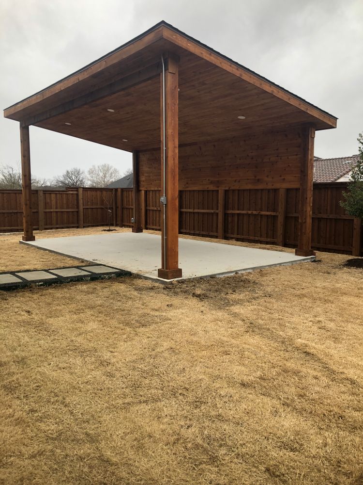 Patio works  for JM Concrete in Dallas, TX