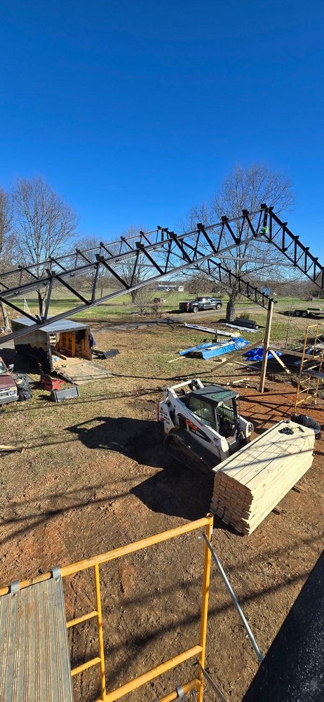 Steel Truss Pole Barns for Platinum Outdoor Services LLC in Conover, NC