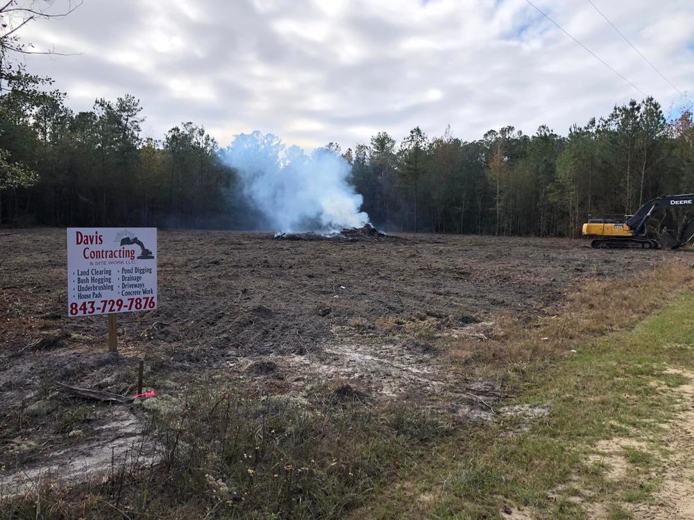 Excavating for Davis Contracting & Site Work in Adams Run, SC