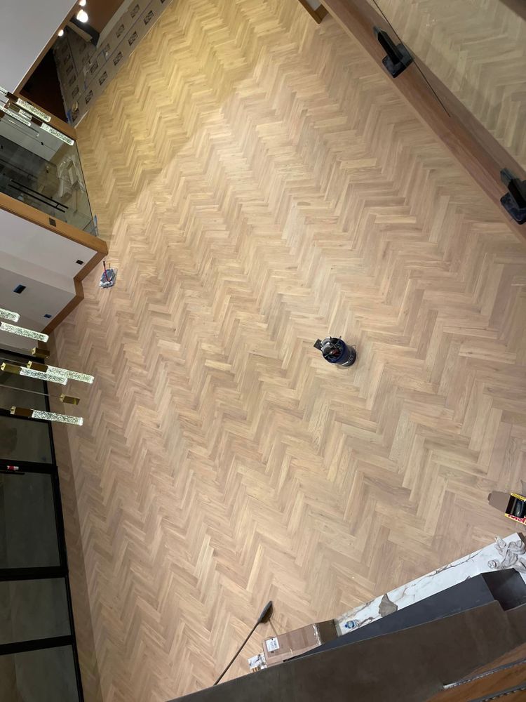 6000 sq ft Herringbone install for Robledo’s LoneStar Flooring in Kyle, TX