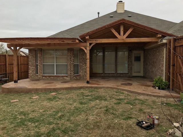 Our Patio Covers service offers homeowners a stylish and functional solution to enhance their outdoor living spaces, providing shade and protection from the elements for maximum enjoyment. for Fence Connection TX LLC in McKinney, TX