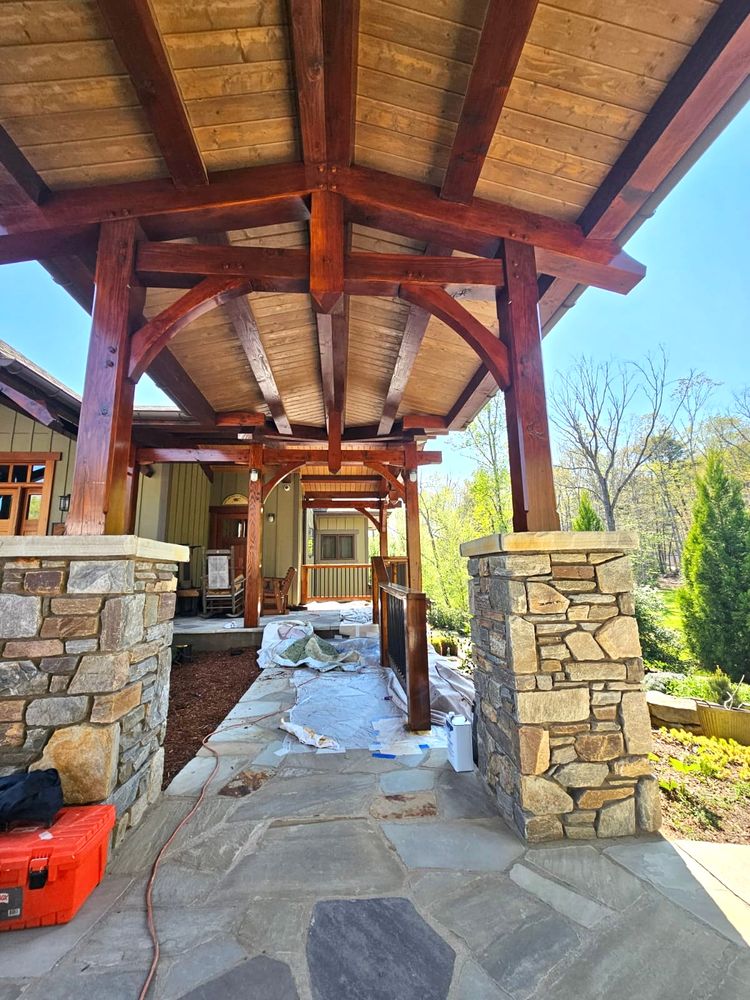 Exterior Deck staining & building for JV Painting Services LLC in Hendersonville, NC