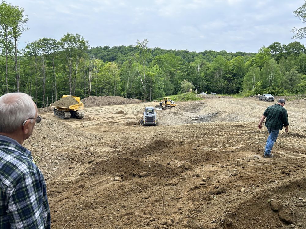 Carving a Pond into a Mountain Side for Andy Naylor Excavation in Johnson, VT