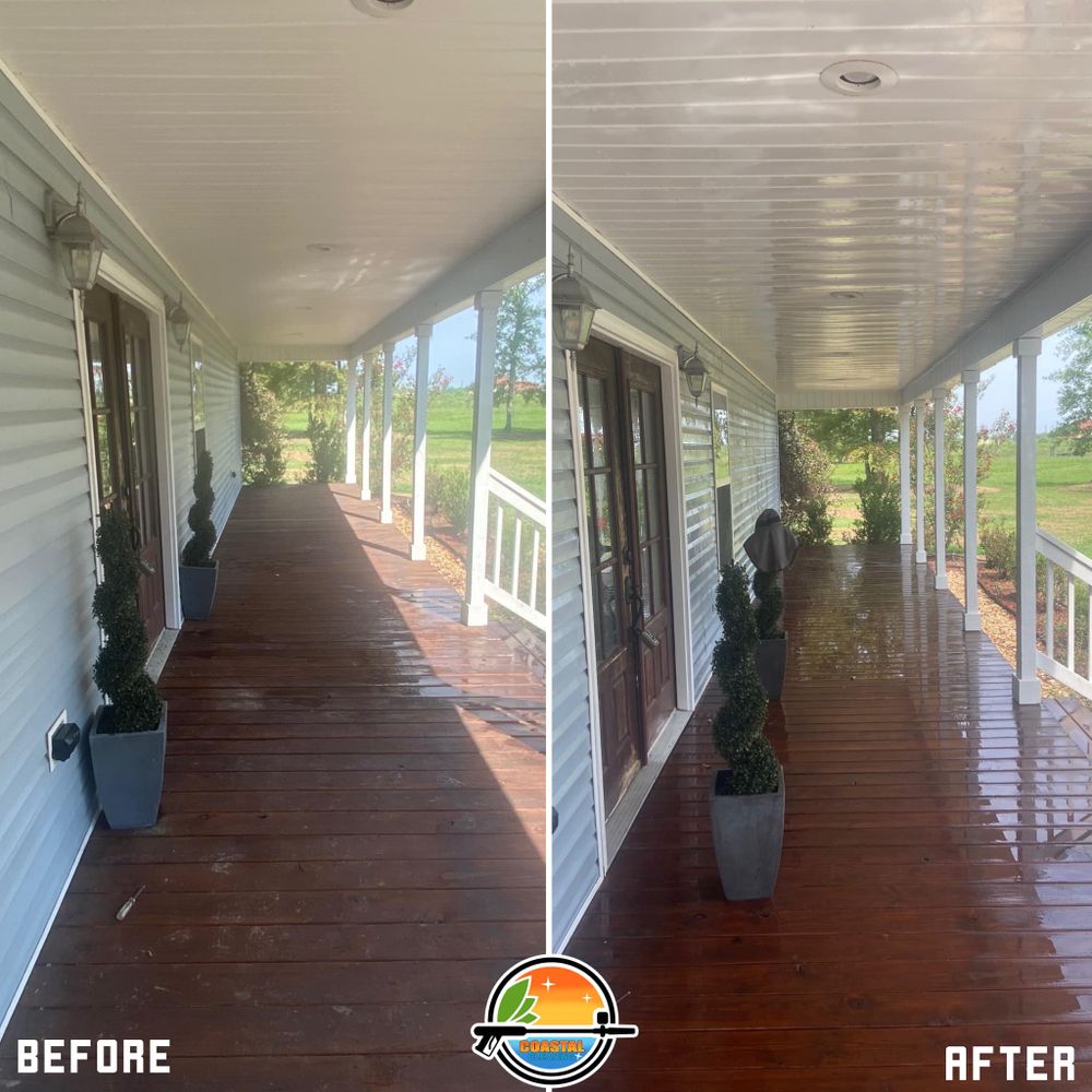 Our Deck & Patio Cleaning service offers efficient and thorough cleaning of outdoor surfaces, rejuvenating their appearance and enhancing the overall beauty of your home's exteriors. for Coastal Cleaning LLC in Rayne, Louisiana