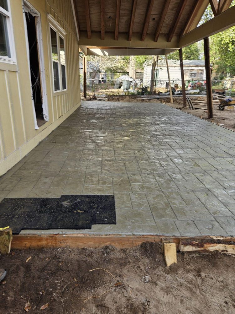 Our Stamped Concrete Installation offers a durable, customizable solution for enhancing your outdoor spaces. Enjoy the look of natural stone or brick with the affordability, versatility, and strength of concrete. for Cortes Concrete LLC in Athens, GA