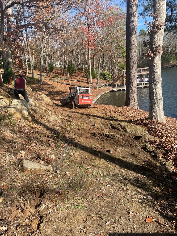 Before & After Retaining Wall for Rosales Landscaping LLC in Lake Gaston, North Carolina