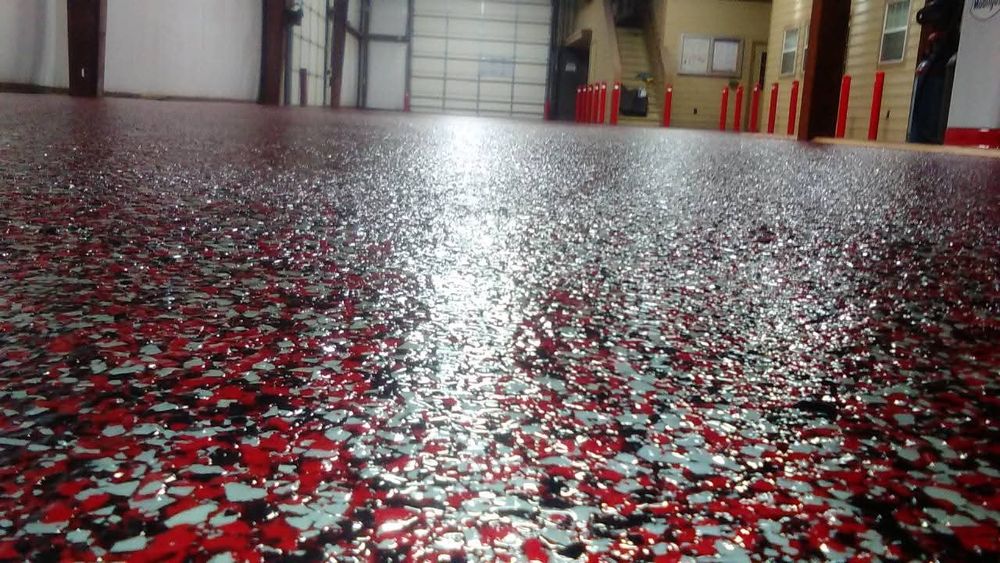 Flaked epoxy floors for DB WRAPS in Josephine, TX