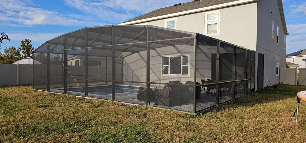 Our Rescreens service expertly revitalizes your screen enclosures, replacing old or damaged screens to enhance durability and aesthetics, ensuring a fresh look and better protection for your outdoor spaces. for All Pro Screen in Central Florida, FL