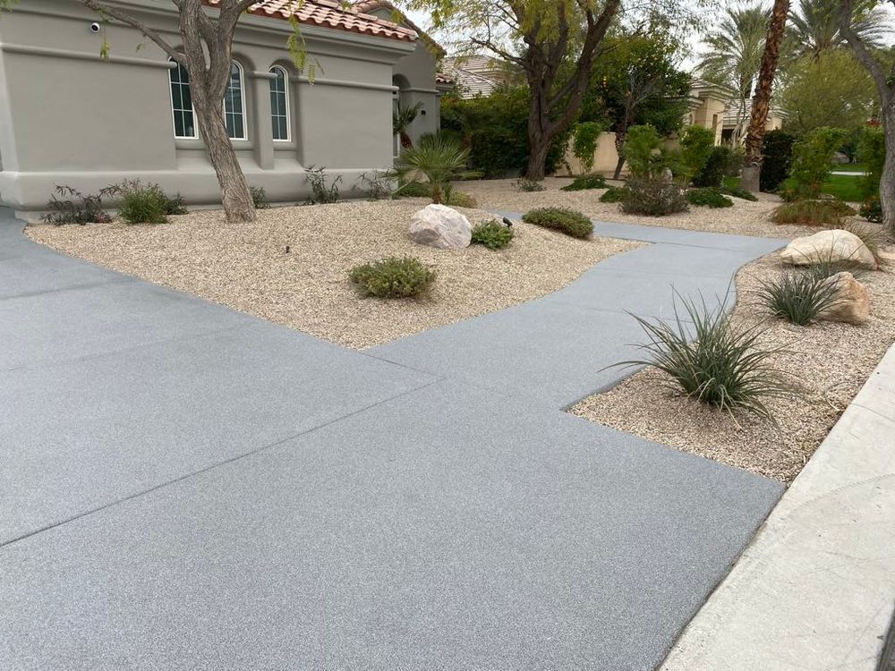 Quartz sand finish concrete flooring  for Surface FX in La Quinta, CA