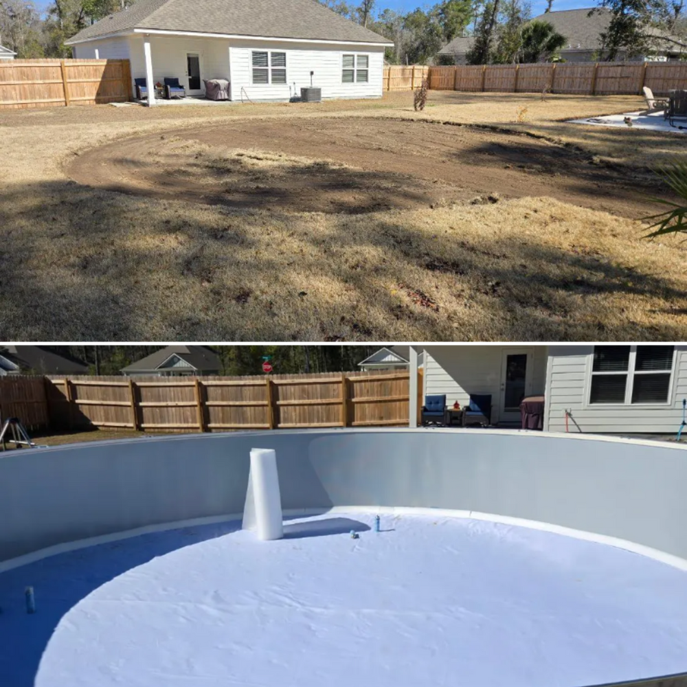Before and After Installs for Down & Dirty Pool Service in Crawfordville, FL