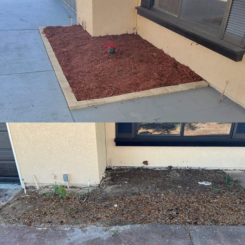 Mulch & Rock Installation for All American Property Services in High Springs, FL