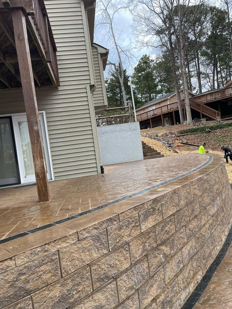 Before & After Retaining Wall for Rosales Landscaping LLC in Lake Gaston, North Carolina