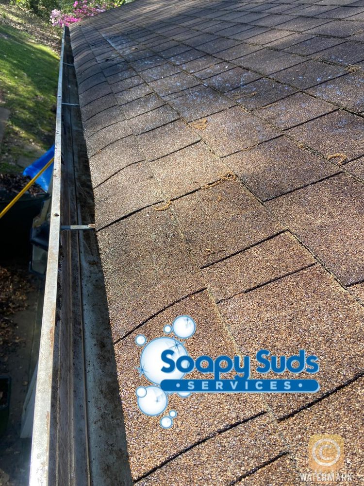 Our professional pressure washing company offers expert gutter cleaning services to prevent clogs, water damage, and mold growth. Ensure the longevity of your home with our effective and affordable solution. for Soapy Suds Services Georgia in Perry, GA