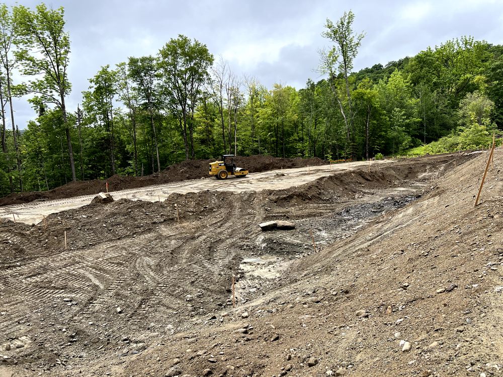 Carving a Pond into a Mountain Side for Andy Naylor Excavation in Stowe, VT