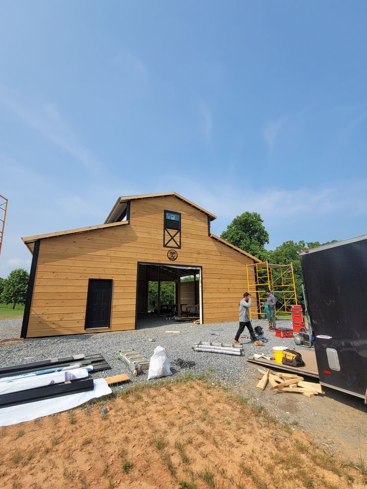 Steel Truss Pole Barns for Platinum Outdoor Services LLC in Conover, NC