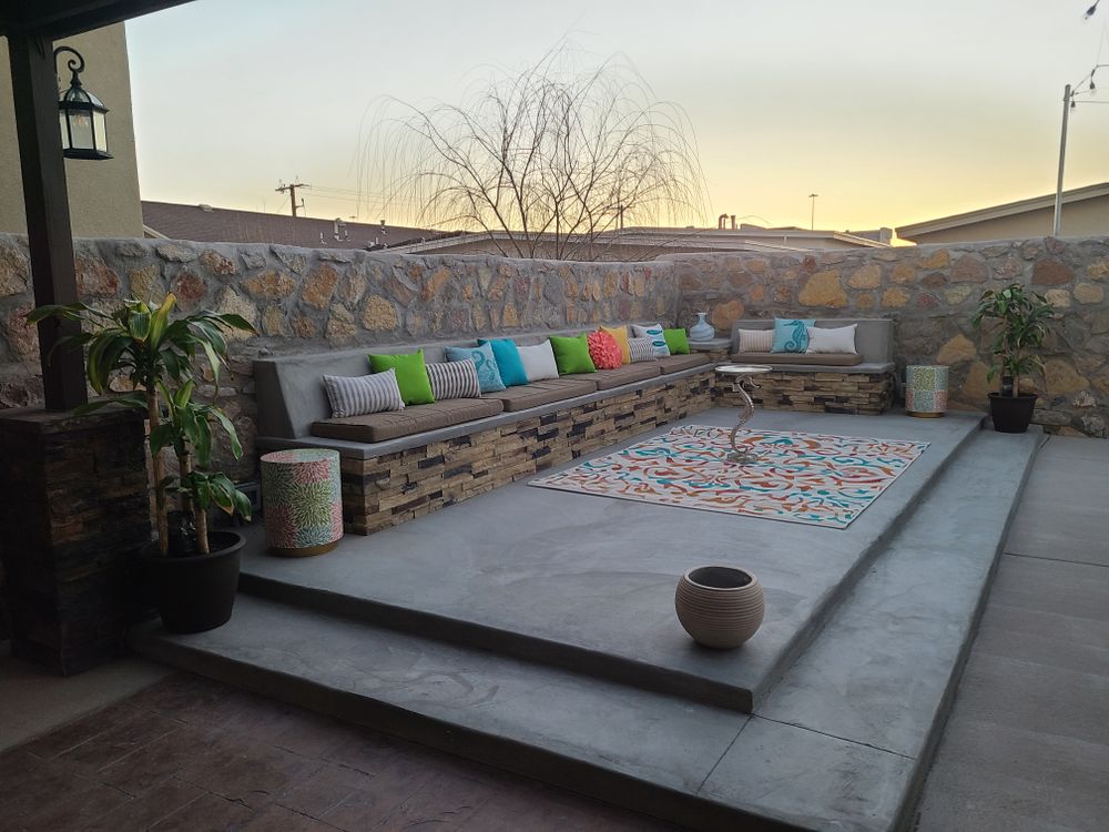 Residential Concrete Bench for ADM Landscaping & Irrigation LLC in El Paso,  TX