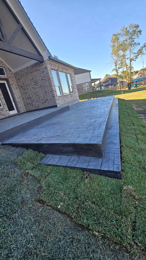 Transform your outdoor space with our expert Patio Design & Installation service. We create beautiful, durable concrete patios tailored to your style, enhancing functionality and aesthetics for the perfect retreat at home. for Triple O Construction in Rosharon, TX