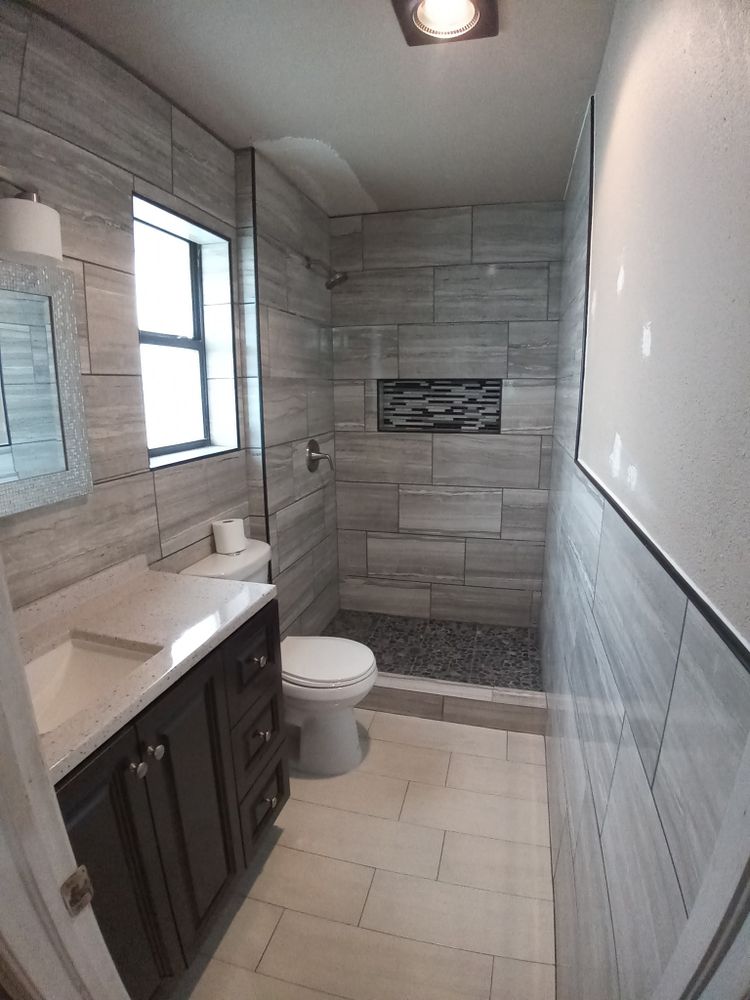 We offer professional bathroom tile installation services, ensuring precise and durable placement of tiles to enhance your shower area and transform it into a stunning space. for Kings Tile LLC Bathroom Remodeling in San Antonio, TX