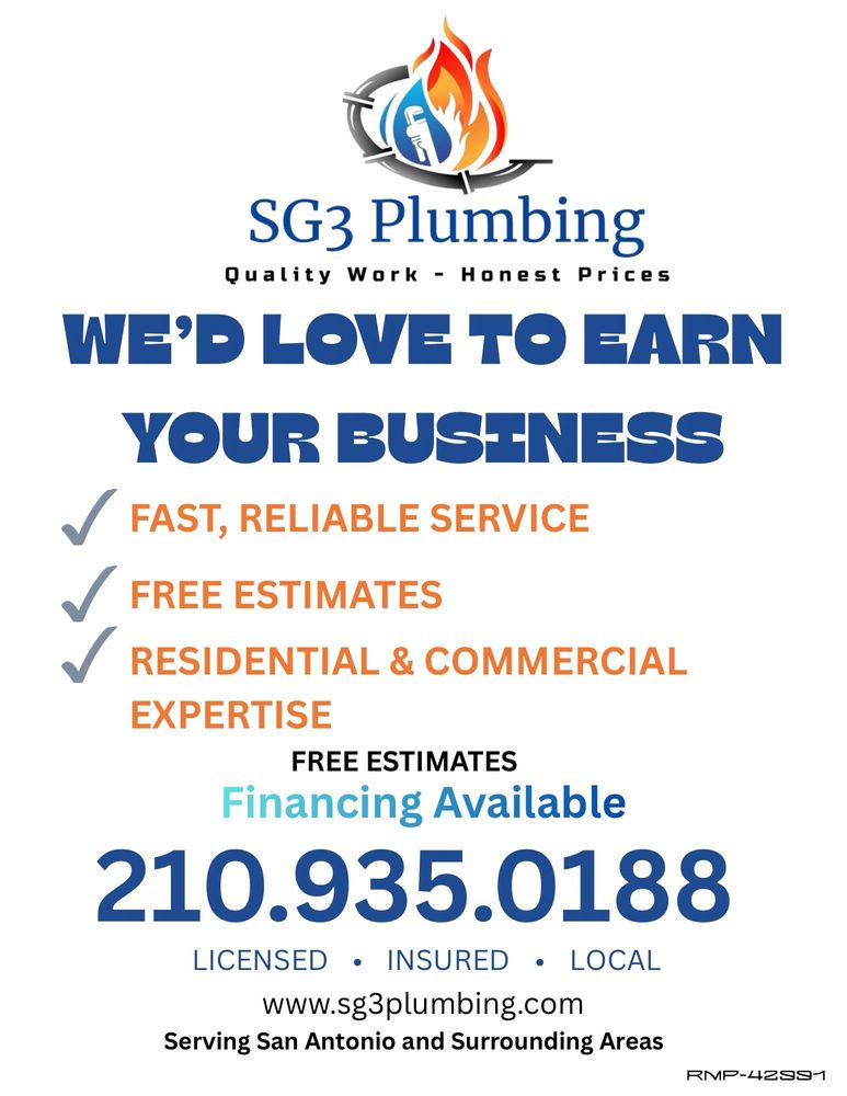 All Photos for SG3 Plumbing, LLC in San Antonio, TX