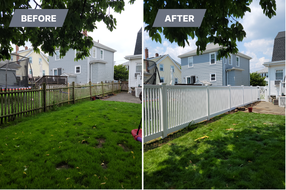 Before and After for Azorean Fence in Peabody, MA