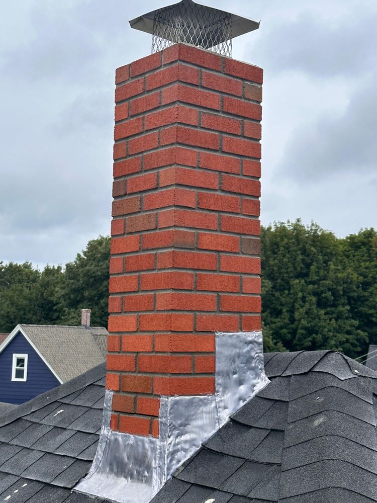 Chimney photos from restoration to new builds for All For U Roofing & Masonry in Boston, MA