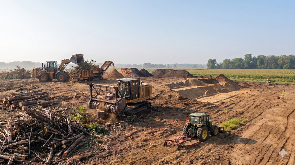 Discover what is land clearing: a service that efficiently removes trees, bushes, and debris to prepare your property for construction or landscaping, ensuring a clear and safe foundation for development. for NC Dirt Works in Traverse City, MI
