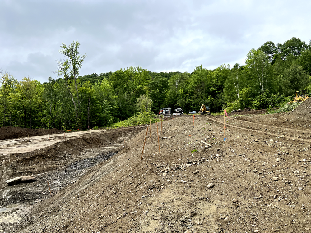 Carving a Pond into a Mountain Side for Andy Naylor Excavation in Stowe, VT