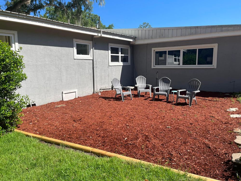 Mulch & Rock Installation for All American Property Services in High Springs, FL