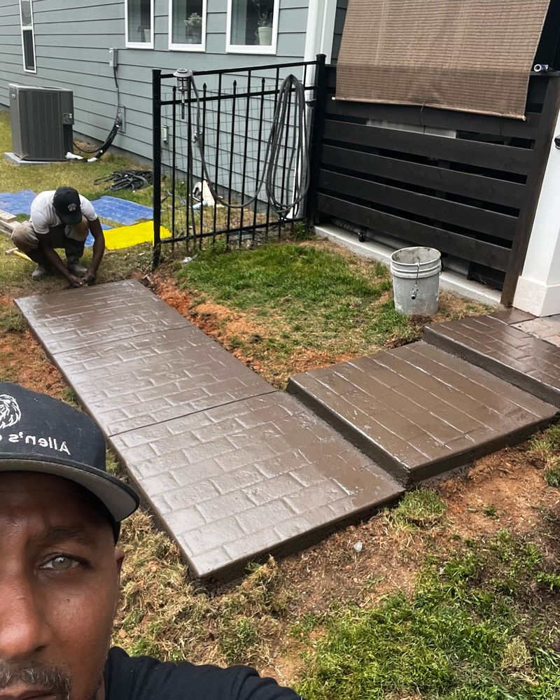 Transform your outdoor space with our stamped concrete installation, offering durable, elegant surfaces that mimic stone or brick. Perfect for patios and driveways, enhancing curb appeal and property value effortlessly. for Allen's Concrete Finishing in Rock Hill, SC