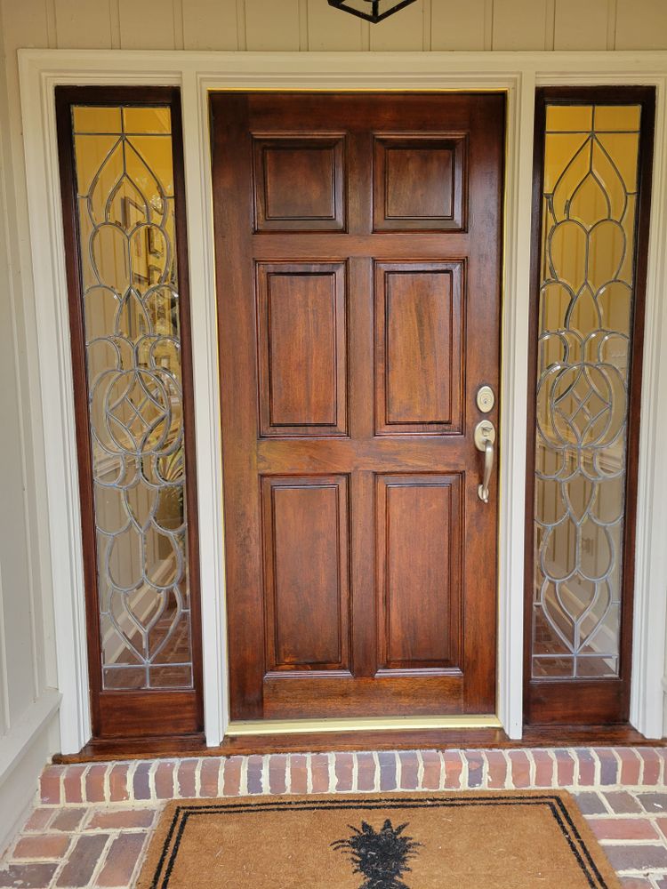 Front doors re-stain  for Bocanegra Painting LLC  in Savannah, GA