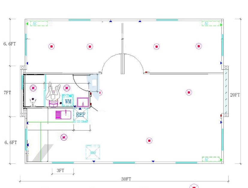 20’x30’ Layout for NewGen Tiny Homes in Los Angeles, CA