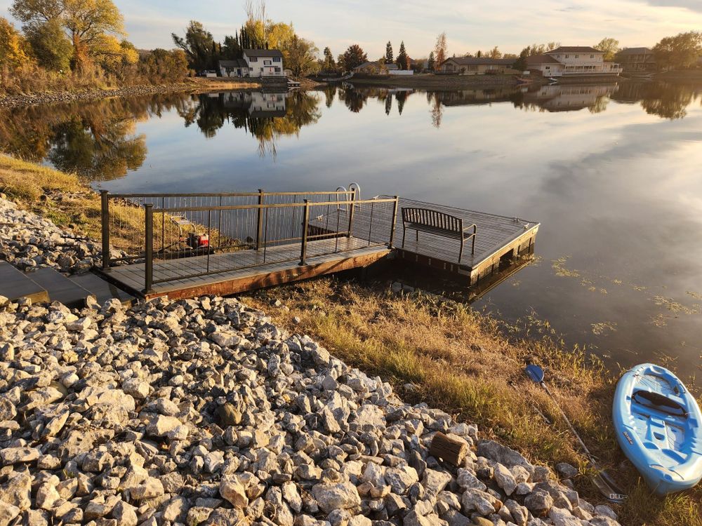 High quality dock construction from design to installation. for Austin LoBue Construction in Cottonwood, CA