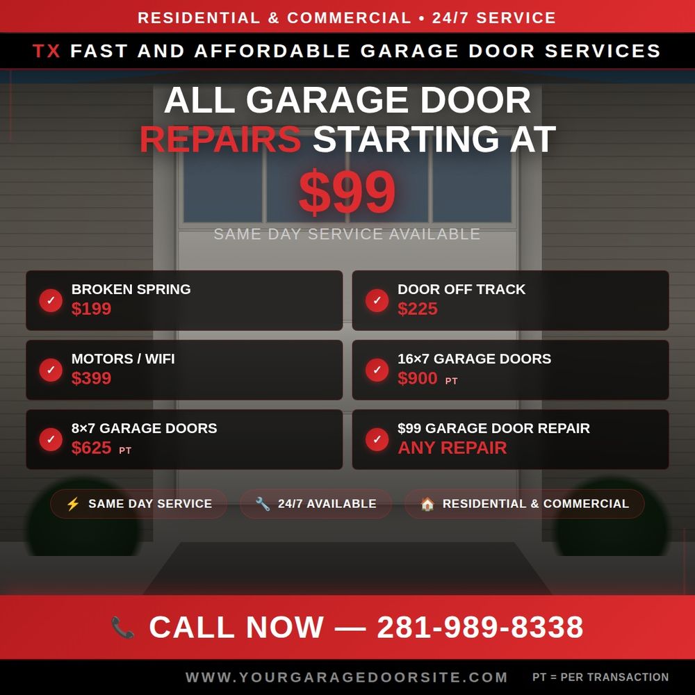 All Photos for Tx Fast And Affordable Garage Door Services in Houston, TX