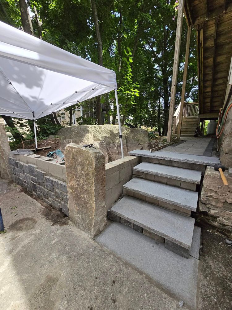 Our professional step installation service enhances your home's safety and curb appeal with durable, custom-designed steps crafted from high-quality materials, ensuring a perfect blend of functionality and aesthetic excellence. for 207 Stonework in Kennebunkport, ME