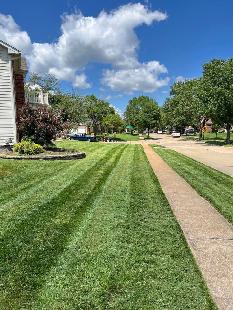 Our Lawn Aeration service improves soil health by puncturing small holes in the turf to allow air, water, and nutrients to reach the grassroots, resulting in a healthier and greener lawn. for Green Sweep Lawn and Landscape in Eureka, MO