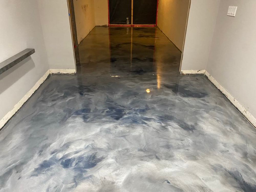 Metallic epoxy floor finish  for Surface FX in La Quinta, CA