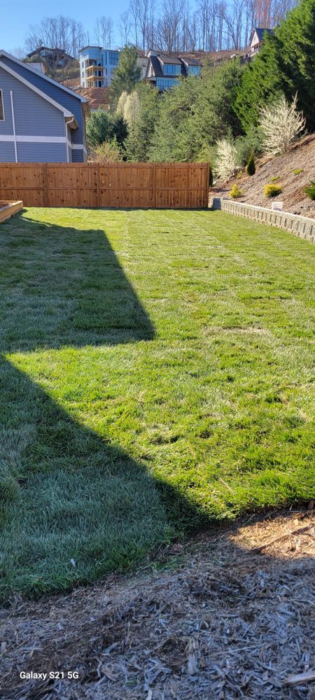 Sod installation  for C4 TrueVision Renovations in Asheville, NC